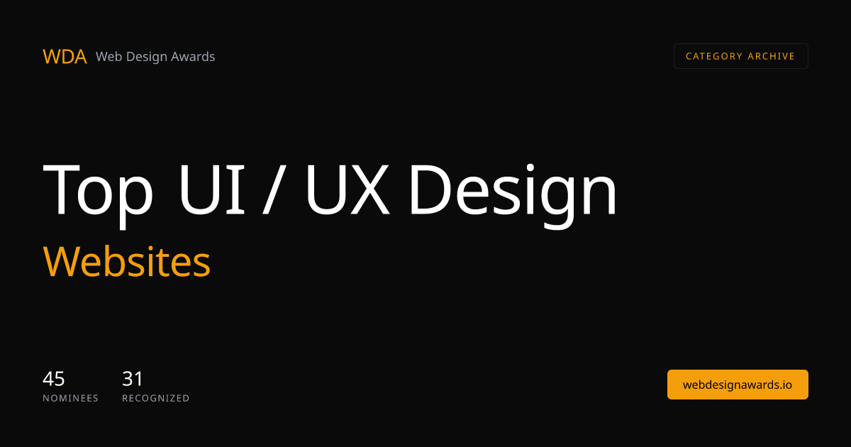 Top 38 UI / UX Design Websites (2026) | Web Design Awards | Web Design ...