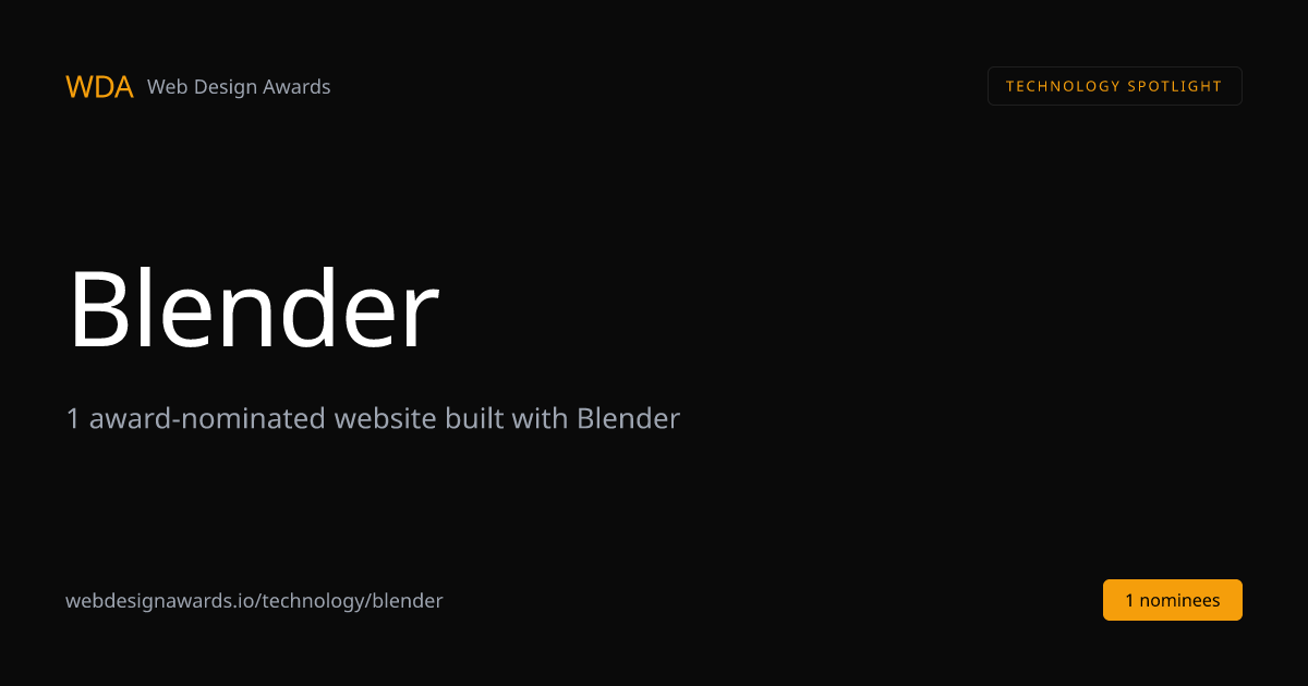 Award-Winning Blender Websites (2026) | Web Design Awards