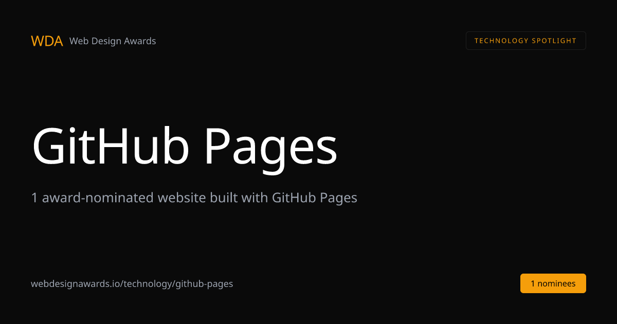 Award-Winning GitHub Pages Websites (2026) — 1 Nominees | Web Design ...