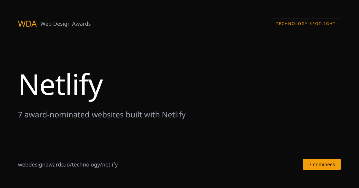 Award-Winning Netlify Websites (2026) — 1 Nominees | Web Design Awards ...