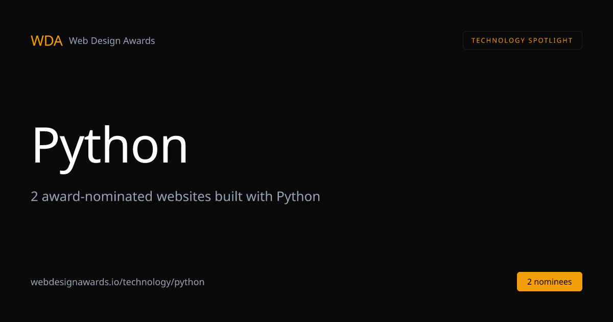 Award-Winning Python Websites (2026) — 1 Nominees | Web Design Awards ...