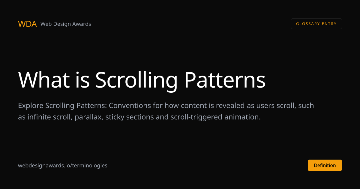 What is Scrolling Patterns in Web Design | Web Design Awards | Web ...