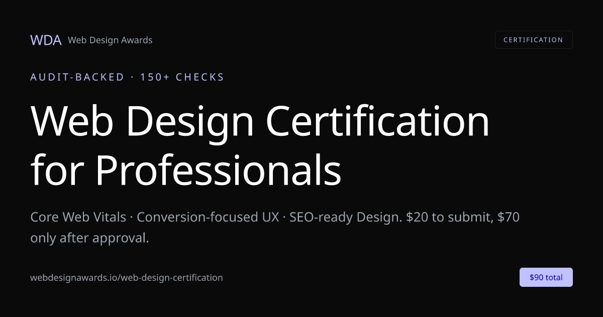 Web Design Certification — Audit-Backed for Professionals | Web Design ...